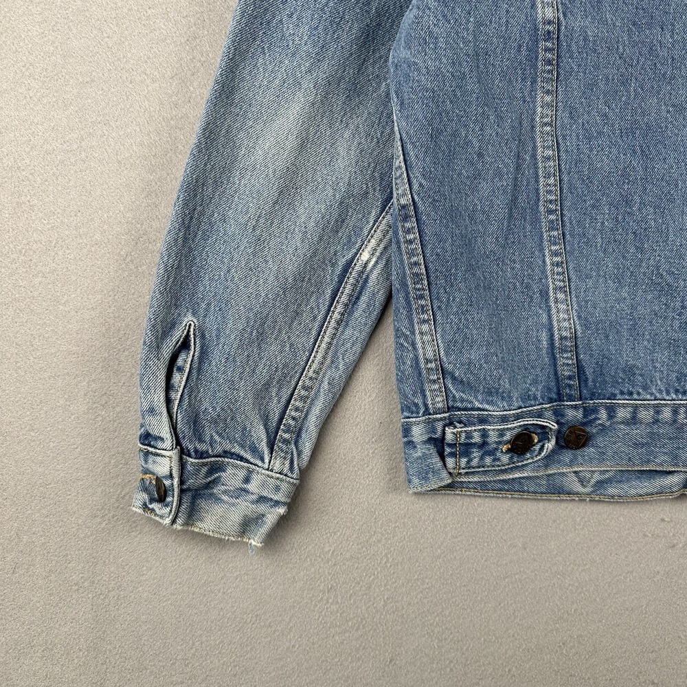 Vtg Guess Denim Trucker Jacket Men's Small Blue Denim Georges Marciano - Picture 16 of 16
